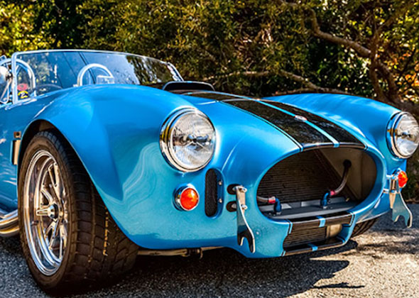 blue classic car