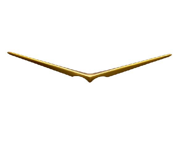 Rear Golden V shaped logo for Bel Air 1957 B35 8327