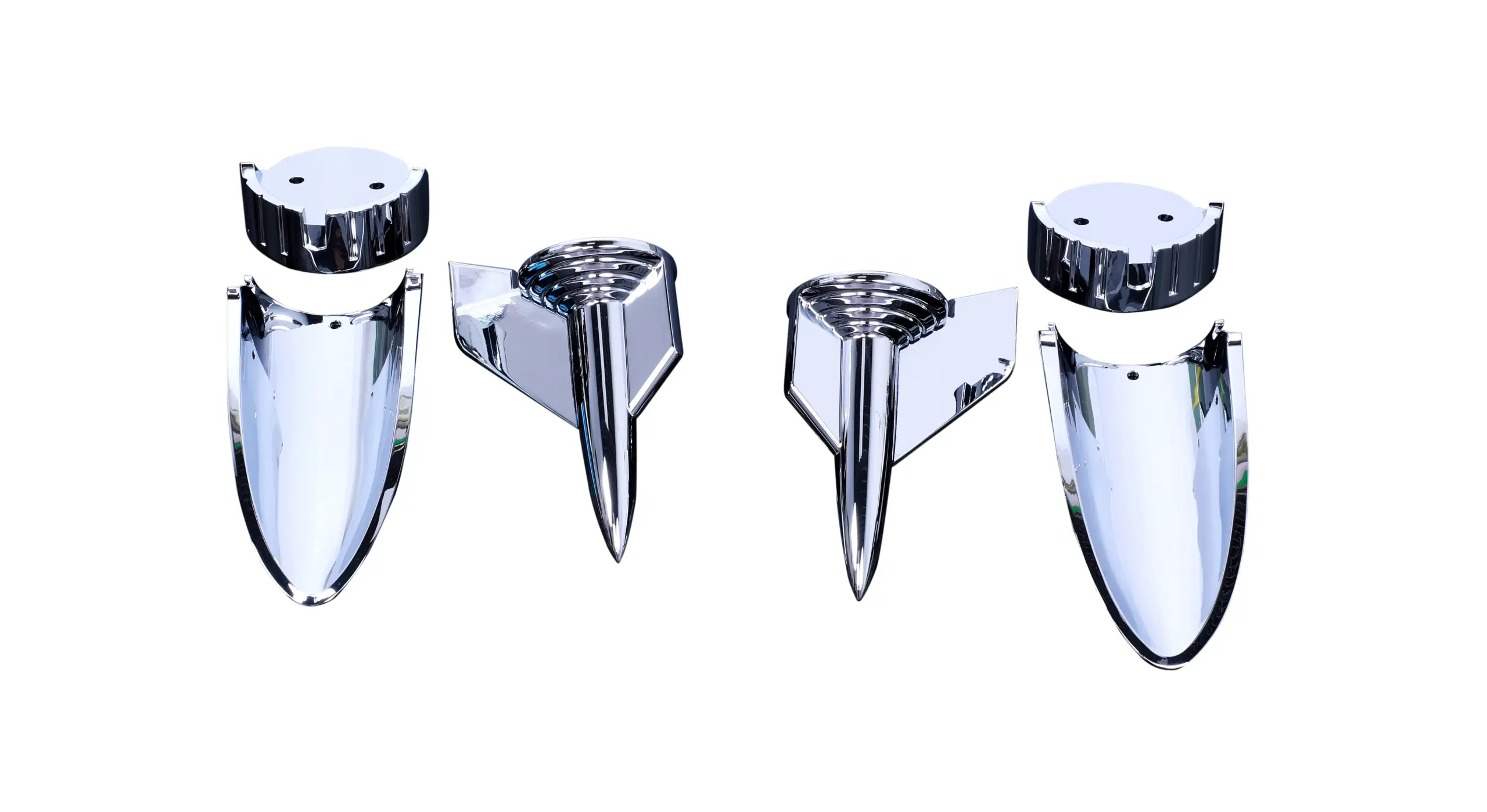 Hood rocket set with hardware for Chevy Bel Air 1957 CH351 scaled